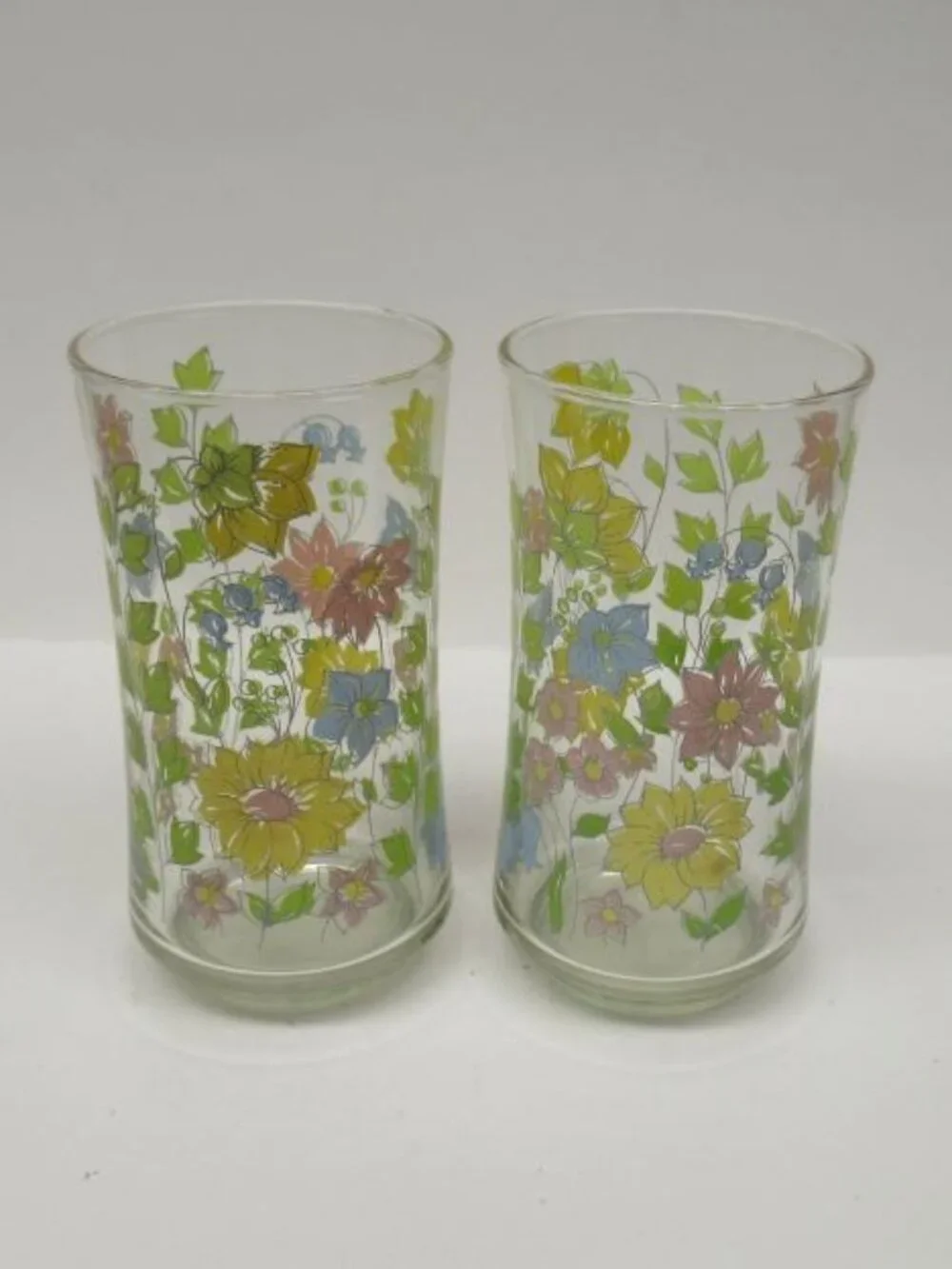 2 - Corning Ware Corelle MEADOW 5 1/4 Inch 10 Ounce All Over Pattern Tumblers